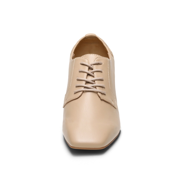 Vintage Dress Oxfords Shoes - DARK NUDE PU - 3